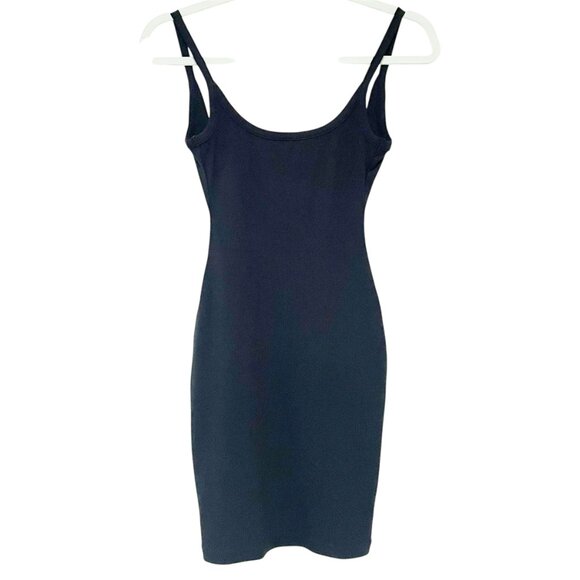 Women's All Things Golden Black The Lux Rib Low Back Mini Sleeveless Dress XS - Picture 2 of 11